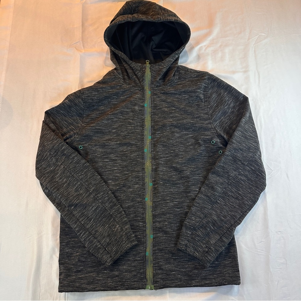 Modern Amusement Mens Gray Full Zip Jacket With Hood Size M Drawstring Waist 447